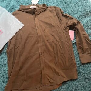 Ivy City Co Men’s Brown Collared Button Down Shirt NWT 🤎